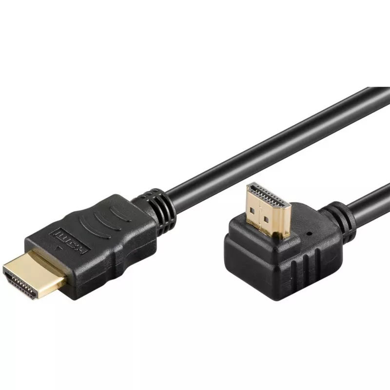 Goobay 61296 - High Speed HDMI-kabel met ethernet-haakse stekker 4K60Hz 2.0 - kabel - digitaal/display/video