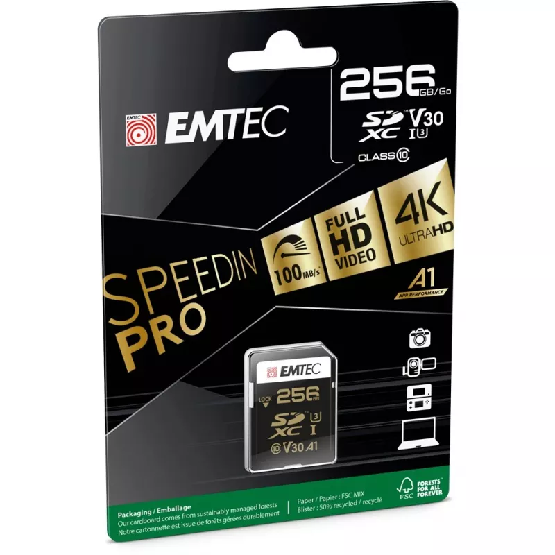 Emtec 256GB SDXC UHS-I Class 10 geheugenkaart ECMSD256GXC10SP