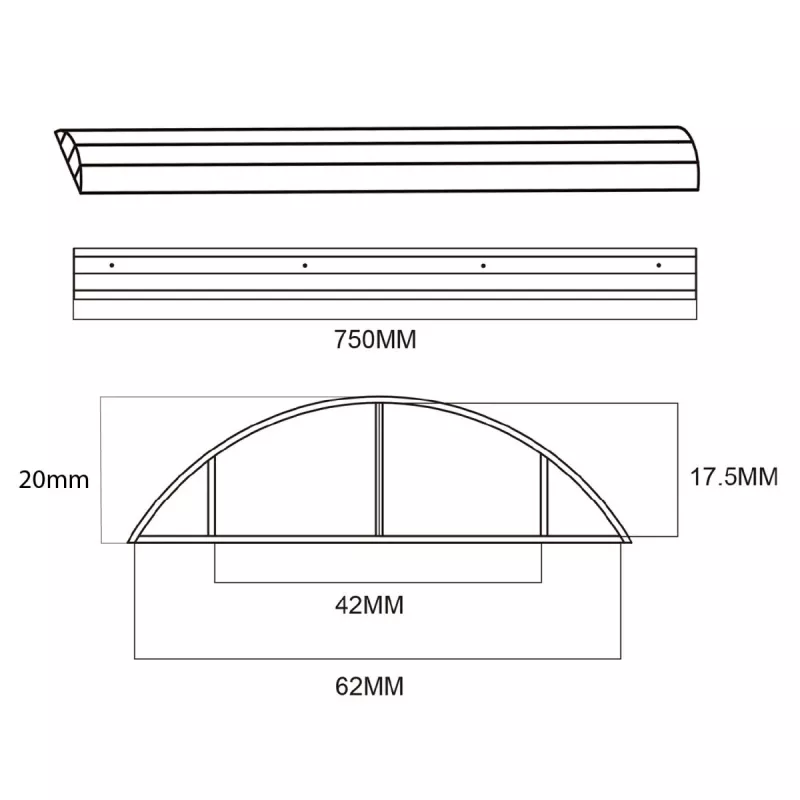 Kabelgoot aluminium MACLEAN MC-814 B zwart — kabelgootafdekking