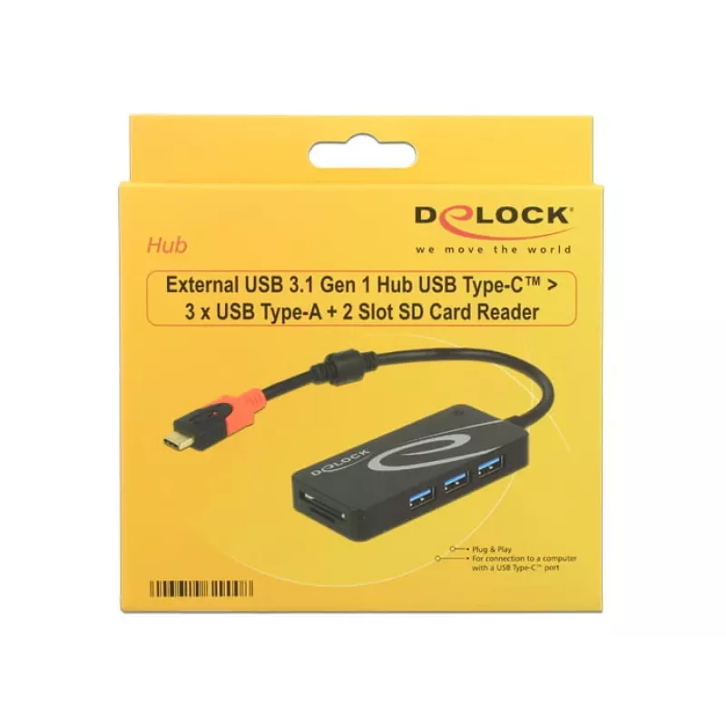 USB-hub DeLOCK USB 3.0 Type-C 3 poorten