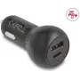 DeLOCK 64329 autolader, USB Type-C PD 3.0 + USB Type-A, 32 W, 12-24 V, snelladen, zwart