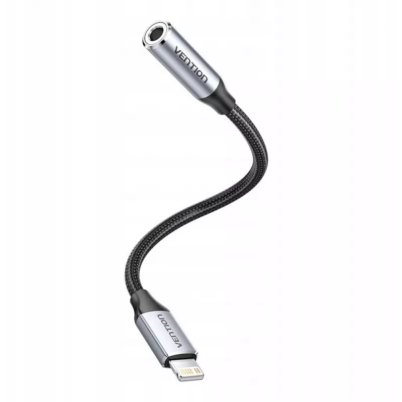Audio-adapter Vention Lightning naar 3,5 mm BMBHA, Lightning naar 3,5 mm bedrade adapter met 0,1 m kabel, grijs