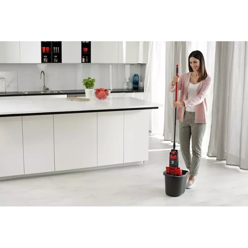 VILEDA wismop Ultramax XL Box — wasbare microvezel-360°-draaikop, opvouwbaar, voor harde vloeren