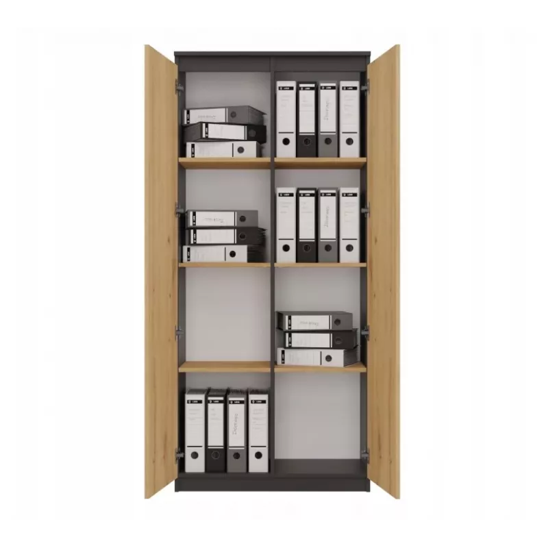 RS-80 HEMN OFFICE stellingkast, antraciet/artisan eiken