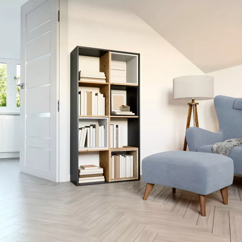 Topeshop MALAX 2X4 ANT/ART boekenkast voor de woonkamer