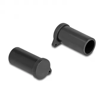 DeLOCK stopcontactbeschermkap 64244 zwart 10 stuks thermoplastisch elastomeer