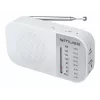Draagbare radio Muse M-025 RW — analoge FM/MW, wit, op batterijen, externe antenne