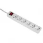 Hama 00108833 6-voudig stekkerdoos met schakelaar en kinderbeveiliging, 5 m, wit