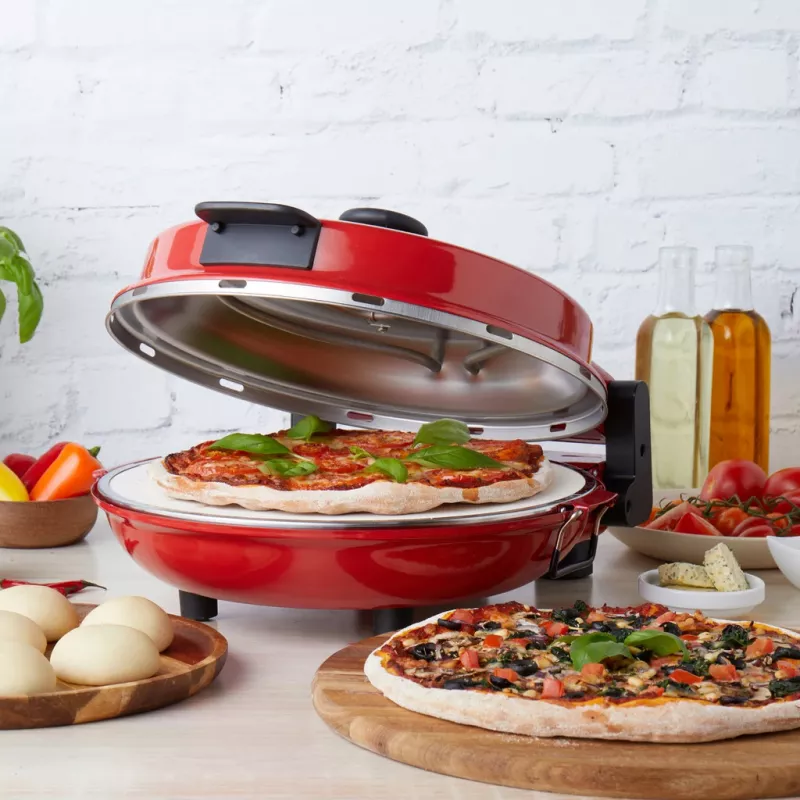 Pizzamaker Petra PT5666VDE Bella Pizza 1200 W antiaanbaklaag, tafel-pizzaoven