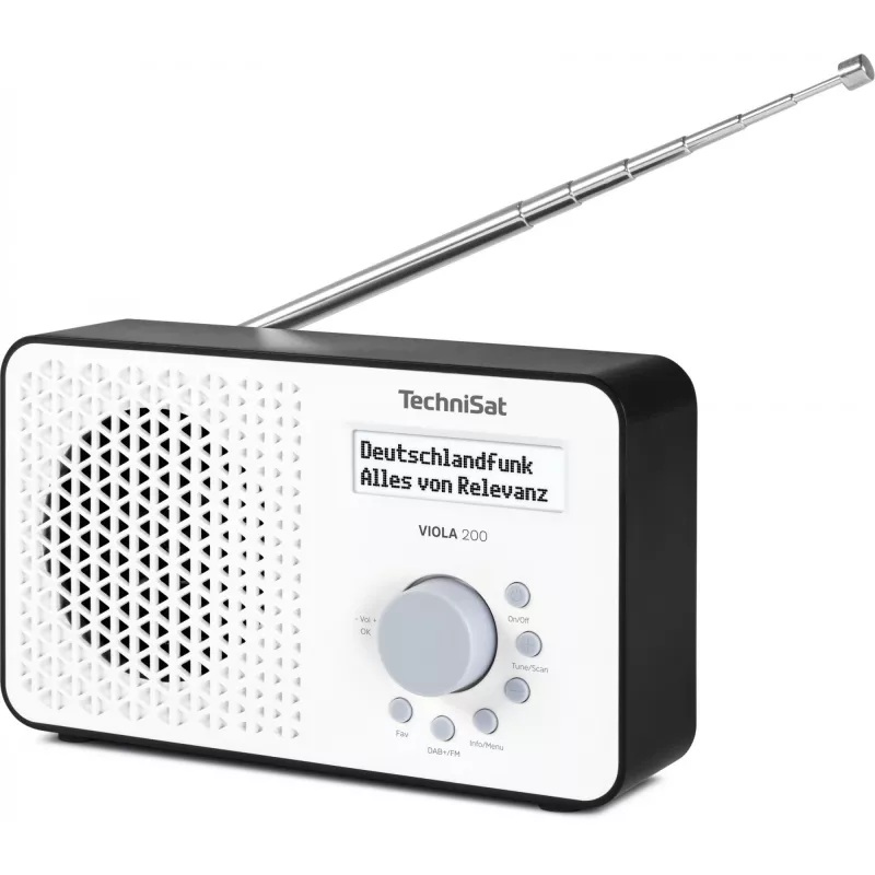 TechniSat VIOLA 200 DAB+ digitale radiowekker, wit/zwart