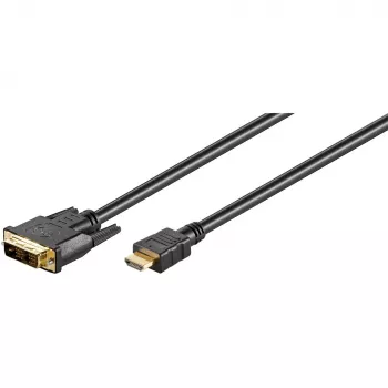 Wentronic Goobay HDMI™ / DVI-D-kabel, zwart, 3 m - 19-polige HDMI™-stekker>DVI-D (18+1) stekker (51581)