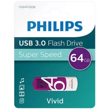 Philips FM64FD00B USB-stick 64 GB USB Type-A 3.2 Gen 1 (3.1 Gen 1) paars, wit