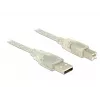 USB-kabel DeLOCK 83895 USB 2.0 3 m USB A USB B transparant