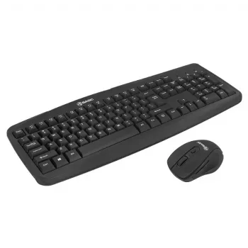 Draadloze toetsenbord-muisset Tellur Basic zwart – 2,4 GHz, USB-ontvanger, compacte layout
