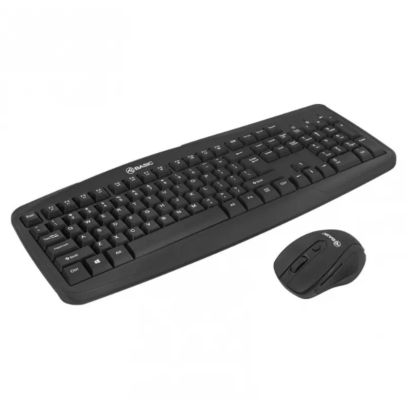 Draadloze toetsenbord-muisset Tellur Basic zwart – 2,4 GHz, USB-ontvanger, compacte layout