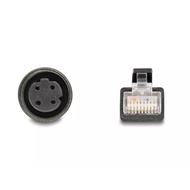 DeLOCK M12-adapterkabel D-gecodeerd 4-polig bus naar RJ45 stekker 50 cm