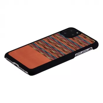 Smartphonehoesje man and wood voor iPhone 11 Pro Max — bruin ruitpatroon, zwarte rand