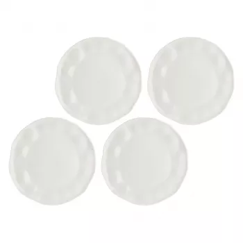 Dinerservies set LA PORCELLANA BIANCA LUNIA — set van 4 witte porseleinen borden