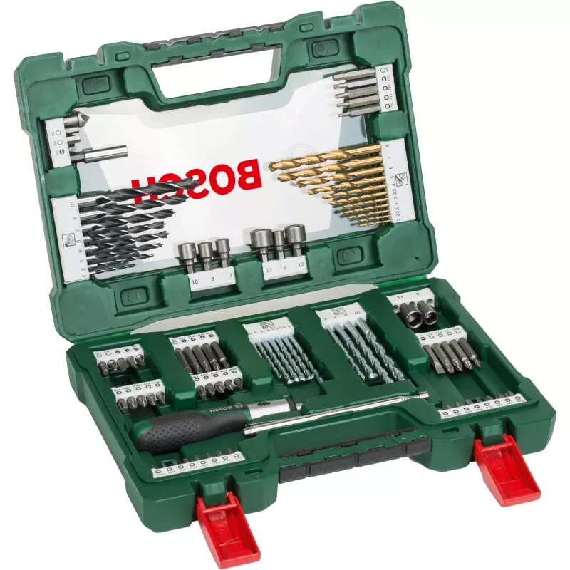 V-Line TIN boor-/bitset, 91-delig, boor- & bitset (groen)