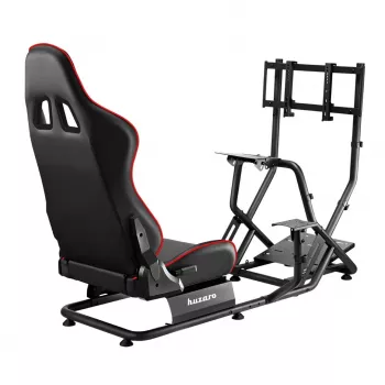 Racing-cockpit huzaro Speed 6.0 met verstelbare stoel, stalen frame, 30°–90° hoek, ondersteunt tot 120 kg, rood, 1080×1360×560 mm