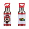 Paladone Super Mario metalen waterfles met rietje