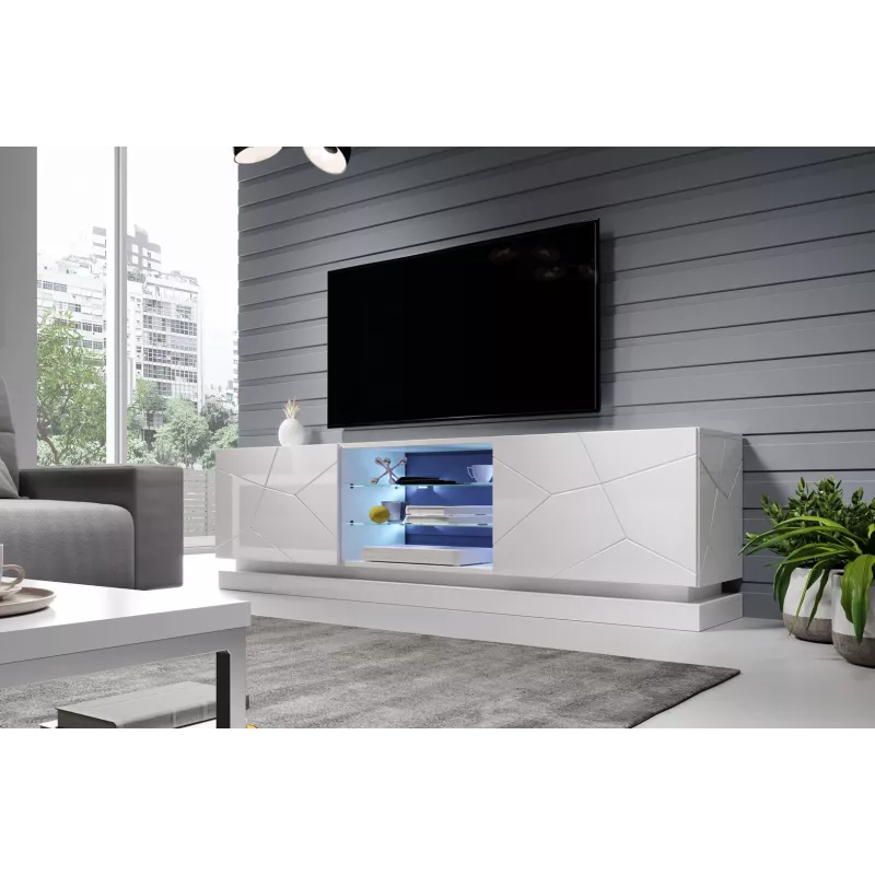 Cama TV-kast QIU 200 MDF wit glanzend/wit glanzend