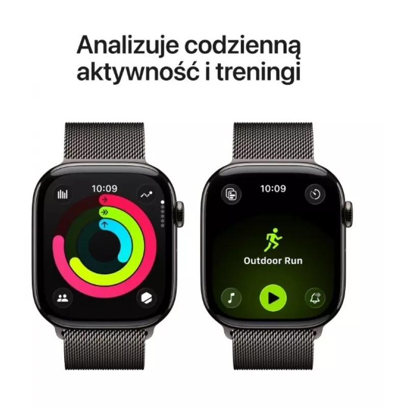 Apple Watch Series 11 GPS + Cellular 46mm Slate titanium behuizing met Slate Milanese Loop M/L