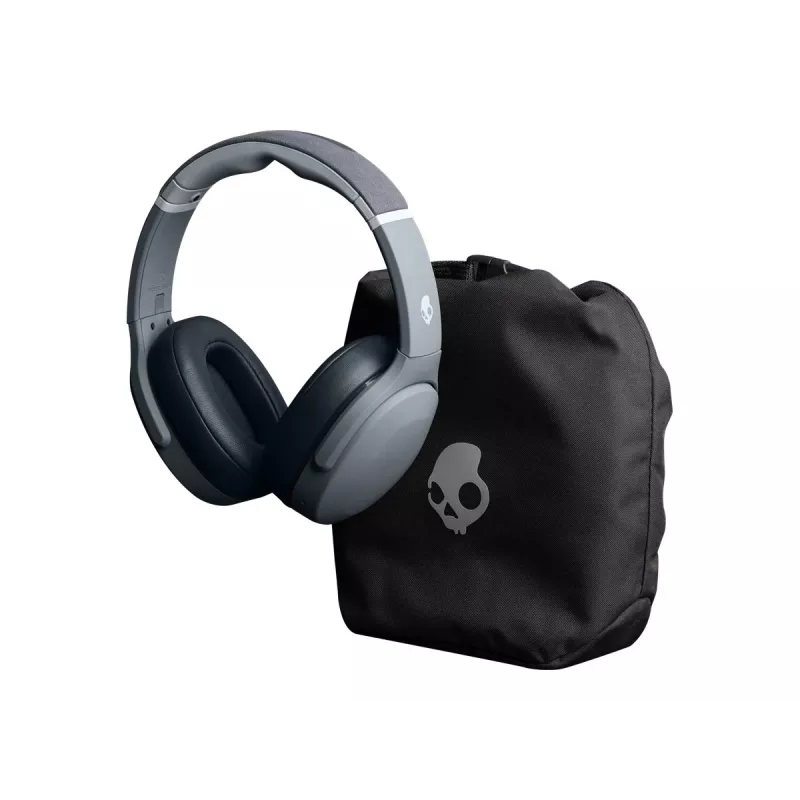 Koptelefoon Skullcandy Crusher Evo — bedraad & Bluetooth, grijs, 40 uur accu, USB-C, AUX, opvouwbaar