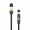 USB-A-stekker naar Micro-USB + 8-pins iPhone-stekker kabel SBOX 1 m zwart