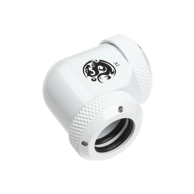 BitsPower Multi-Link 90° adapter voor 2x 12mm AD fittings — wit (BP-DWE90DML)