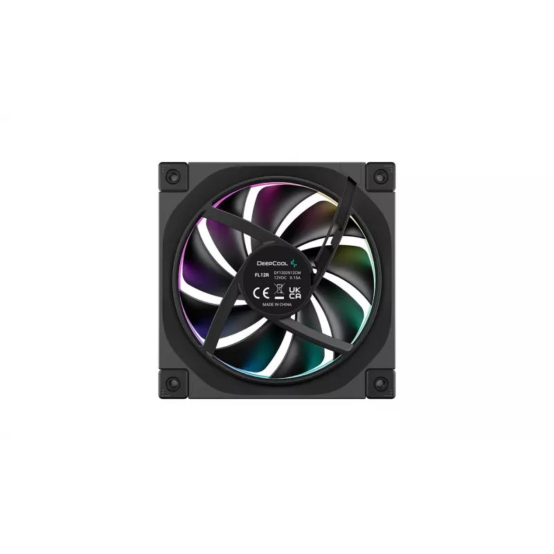 DeepCool FL12R 3-in-1 120 mm behuizingsventilatoren (3 stuks), Reverse, 4-pins PWM, 500-2150 tpm, FDB, zwart