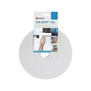 Haak- en lus kabelband Velcro 25 m x 30 mm rol, polyamide/PP, wit