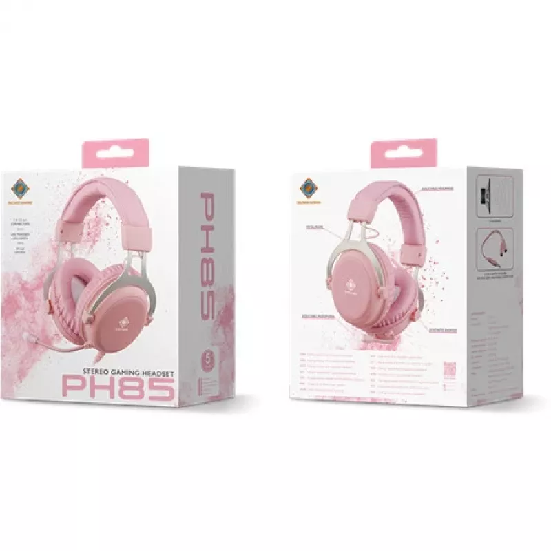 Deltaco GAM-030-P hoofdtelefoon en headset bedraad hoofdband gaming USB Type-A roze (GAM-030-P)