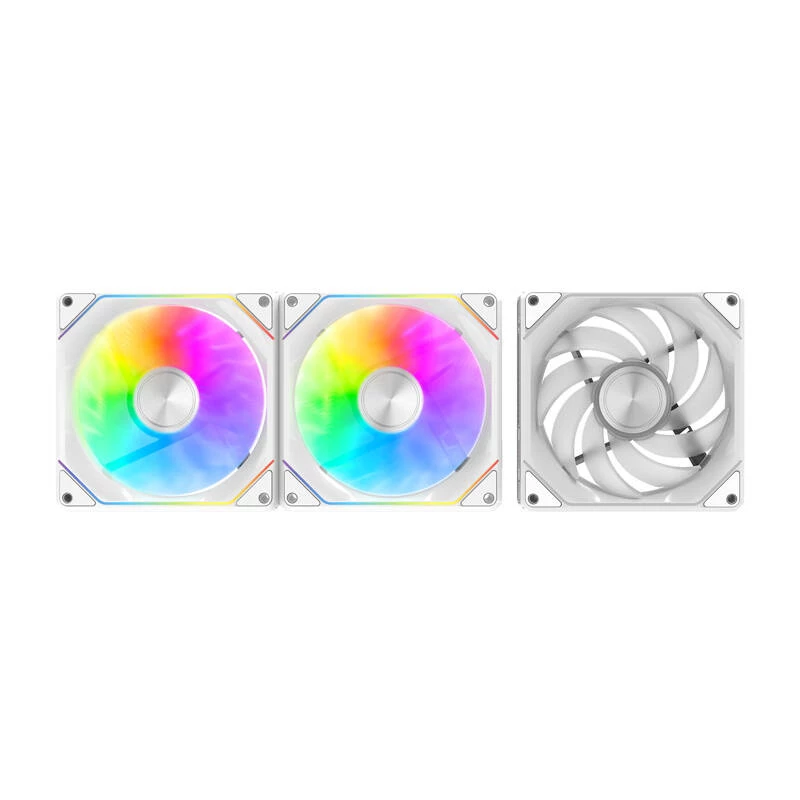 Behuizingsventilator Darkflash Gauss G24 3-in-1 wit 120 mm — set van 3, 120 mm