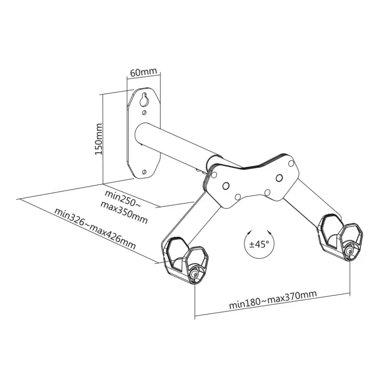 Wandgemonteerde fietshouder MACLEAN MC-457, max. 25 kg belasting