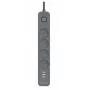 Power Line+ mobile ready overspanningsbeveiliging stekkerdoos 1,5 m (4 stopcontacten + 3x USB-A, 5V 2,4A)