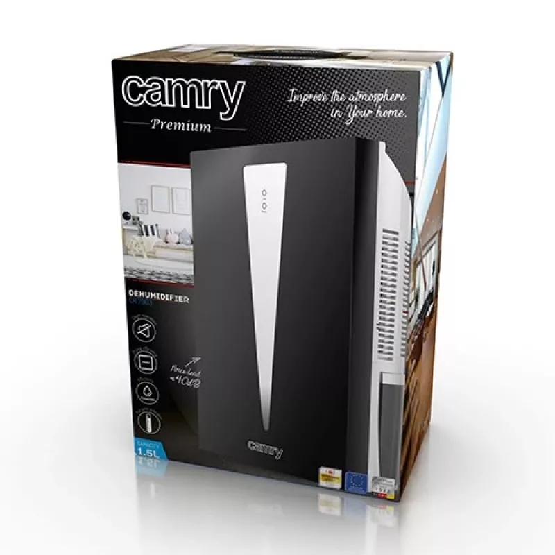 CAMRY CR 7903 luchtontvochtiger 1,5 L 100 W zwart, wit