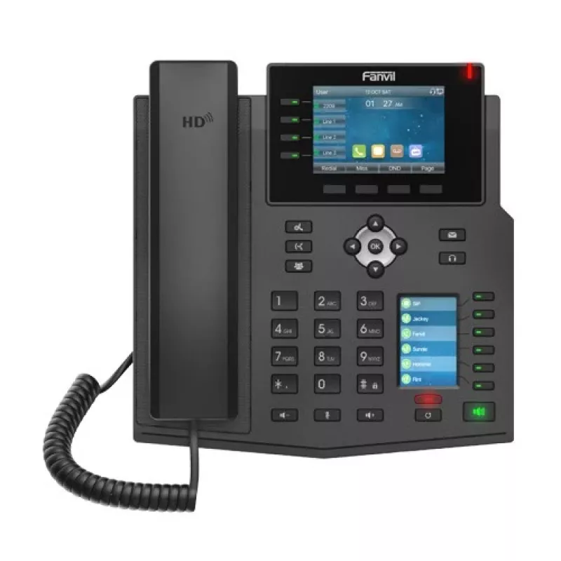 IP-telefoon Fanvil X5U zwart 16 lijnen LCD Wi-Fi bedraad handset