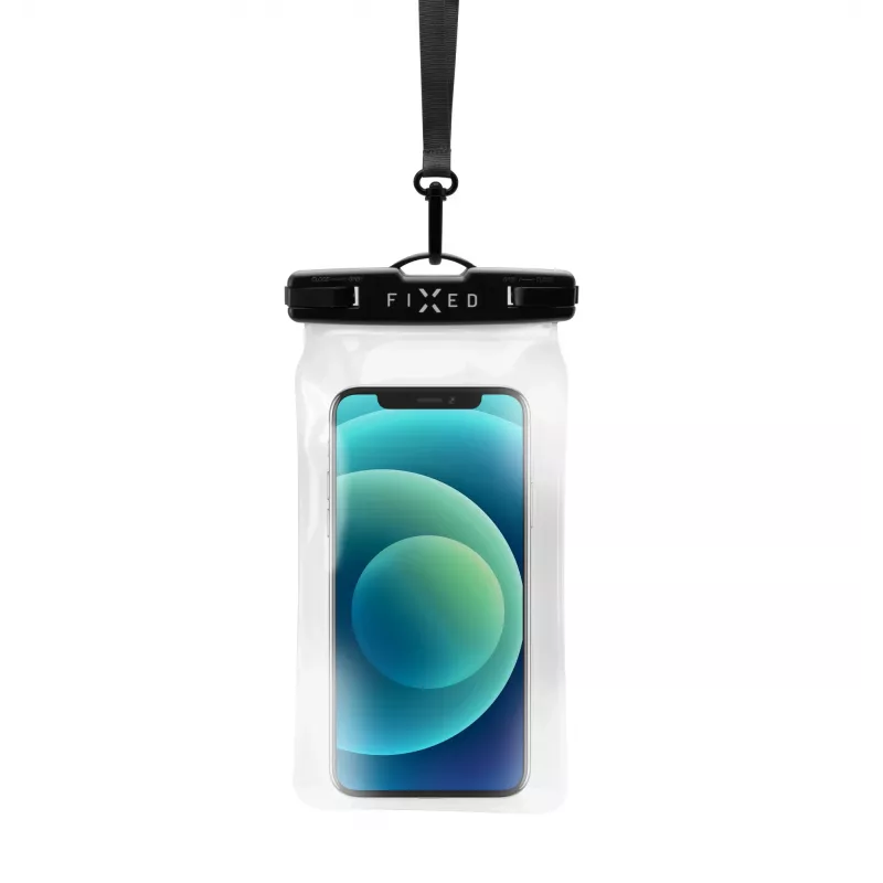 Beschermend, waterdicht universeel telefoonhoesje FIXED Fixed Float — zwart, universele pasvorm, waterdichte hoes
