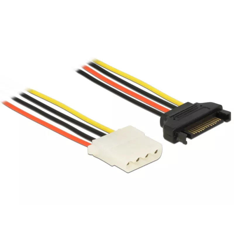 Interne stroomkabel DeLOCK 60136 0,2 m SATA 15-polig naar Molex 4-polig