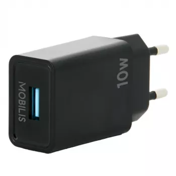 Mobilis - voeding - snel - 10,5 watt - QC (USB) - zwart - Europa (001360)