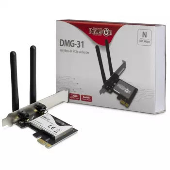 Inter-Tech DMG-31 - inbouw - draadloos - PCI Express - Wi-Fi - Wi-Fi 4 (802.11n) - 300 Mbit/s (88888147)