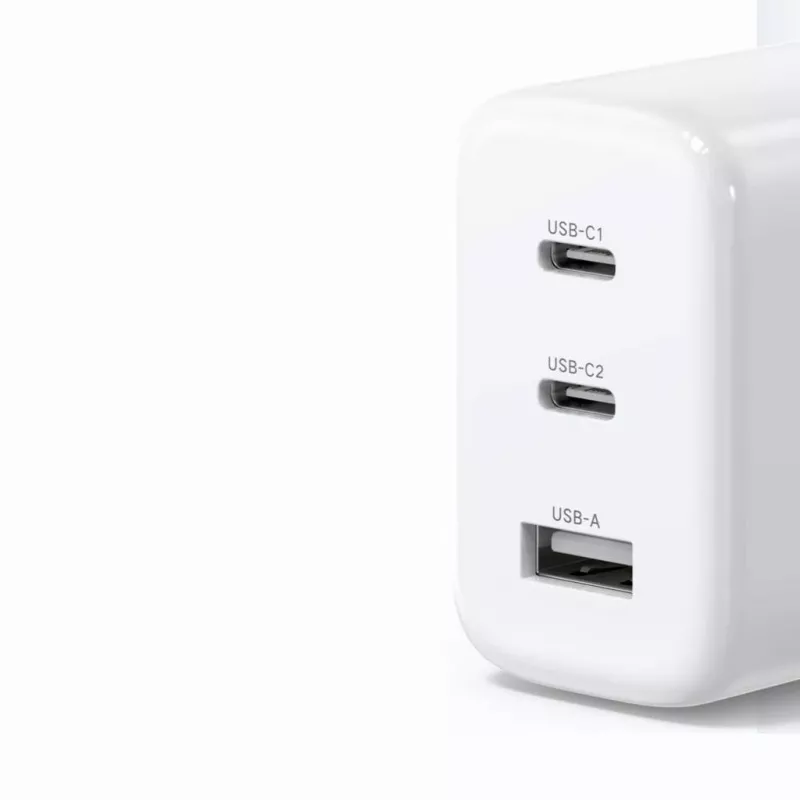 Wandlader UGREEN CD275 2× USB Type-C 65W wit — dual-USB-C 65W snelladen, 100–240V ingang
