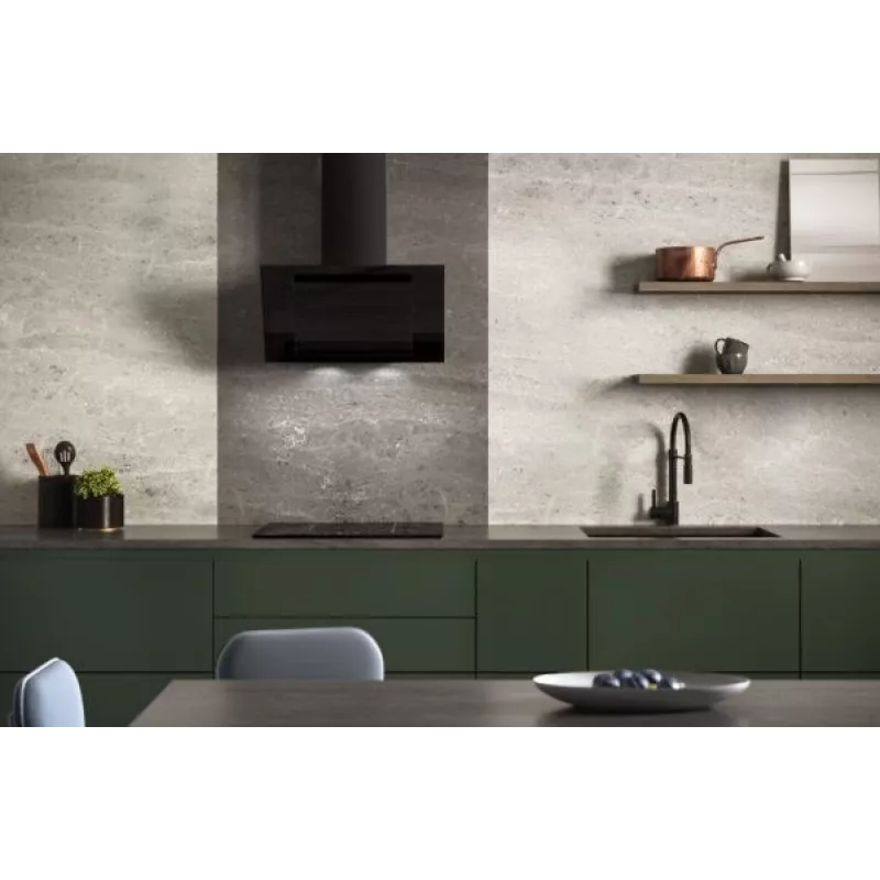 Verticale Eco Duo glas wand-dampkap zwart