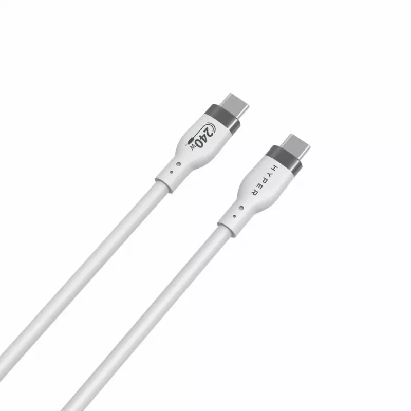 HYPER HyperJuice 240W Siliconen USB-C naar USB-C kabel (0,9 m/1 m) - Wit
