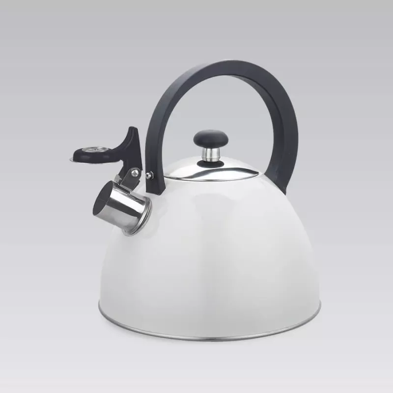 Maestro MR-1302-WG fluitketel voor op het fornuis, 2,5 l, wit