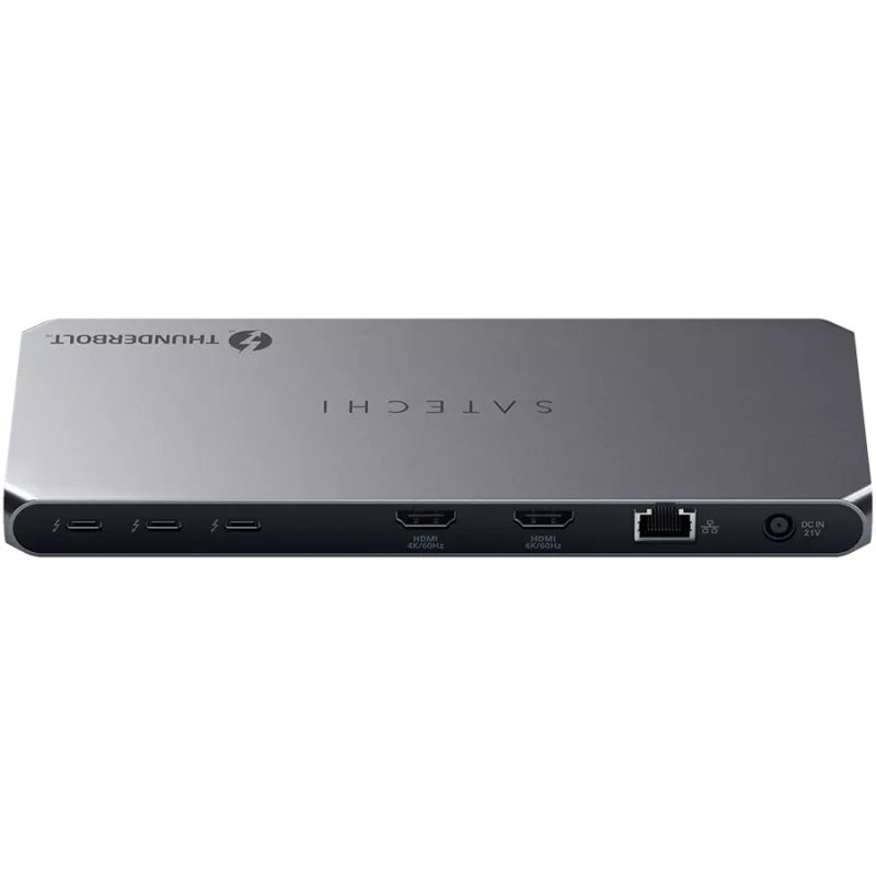 Satechi Thunderbolt 4-dock ST-DT4MDM-EU — Thunderbolt 4-dockingstation, 2× HDMI 2.0, 2× USB-A 3.2