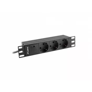 Lanberg PDU-03E-0200-BK Power Distribution Unit (PDU) 3 AC-uitgangen 1U zwart