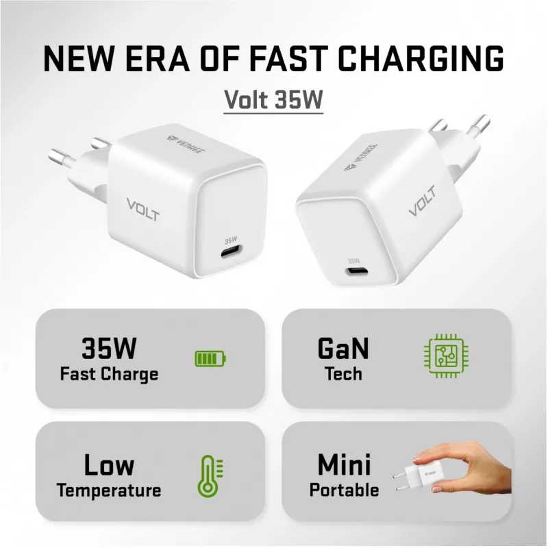USB-C 35W 3A Power Delivery 3.0 QC 3.0 wandlader wit