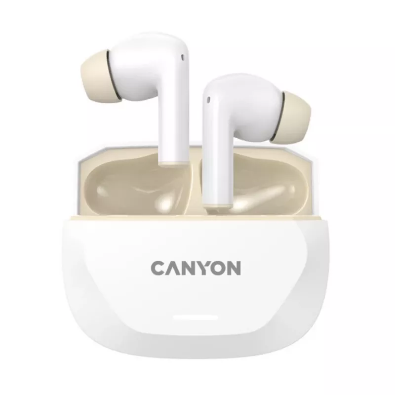 Hoofdtelefoon CANYON HEXAGON 7 TWS ANC+ENC Draadloos opladen Wit Beige
